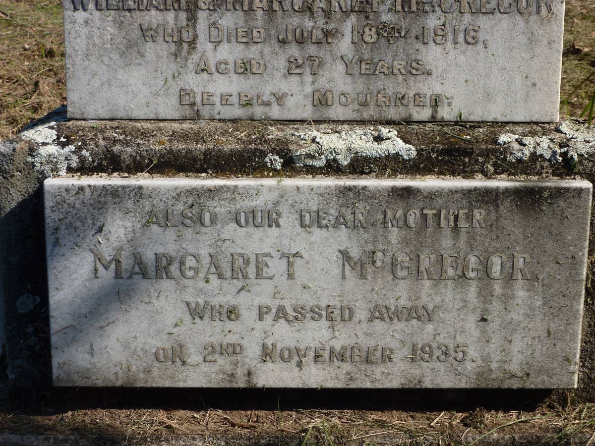 McGREGOR Robert Cecil -1944 :: McGREGOR Helen Theresa -1979 :: McGREGOR William -1916