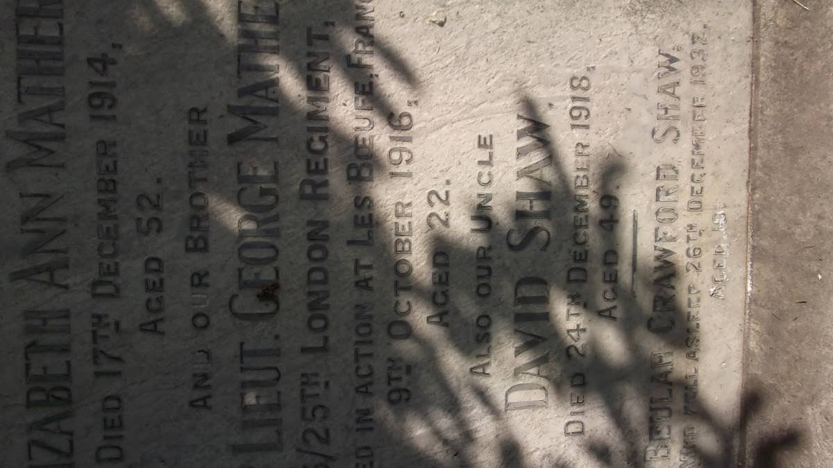 MATHER Frederick Pattinson -1921 &amp; Elizabeth Ann -1914 :: MATHER George-1916 :: MATHER SHAW David -1918