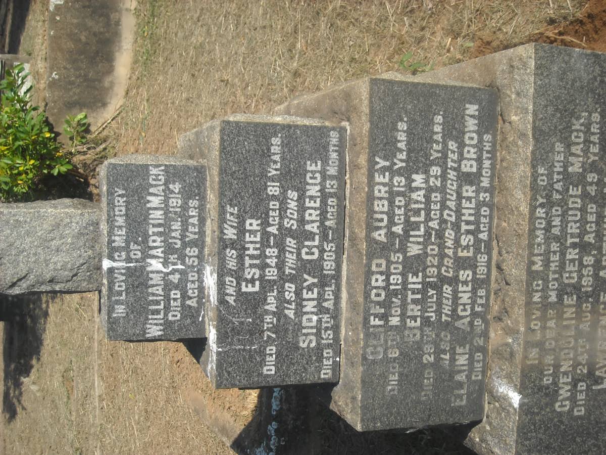 MACK William Martin -1914 &amp; Esther -1948 :: MACK Sidney Clarence -1905 :: MACK Clifford Aubrey -1905
