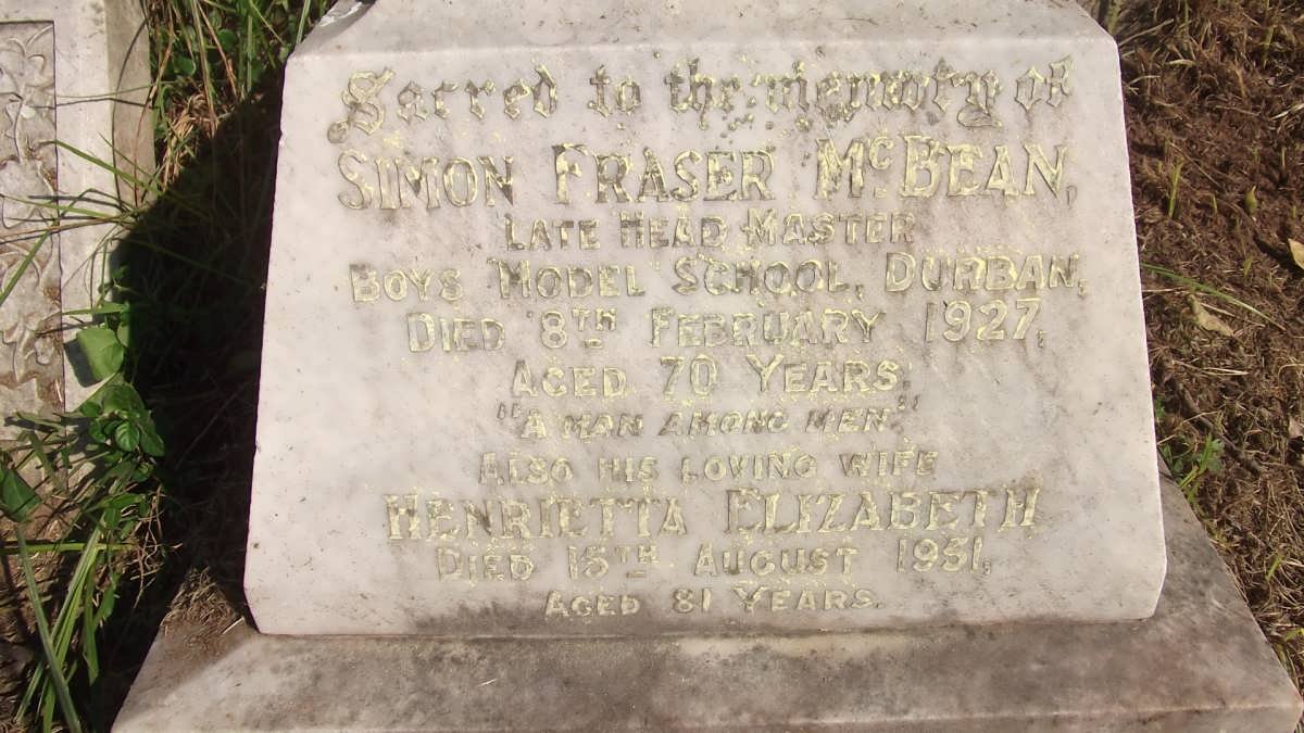 McBEAN Simon Fraser -1927 &amp; Henrietta Elizabeth -1951