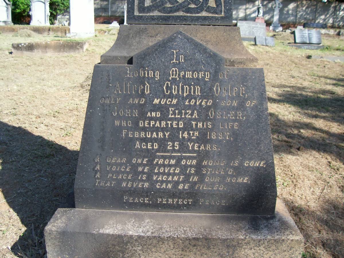 OSLER Alfred Culpin -1897 