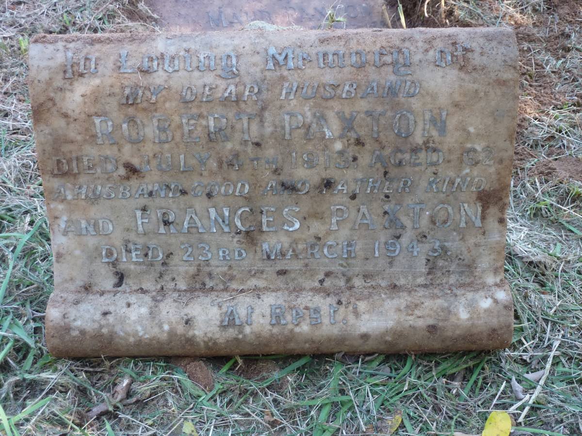 PAXTON Robert -1913 &amp; Frances -1943