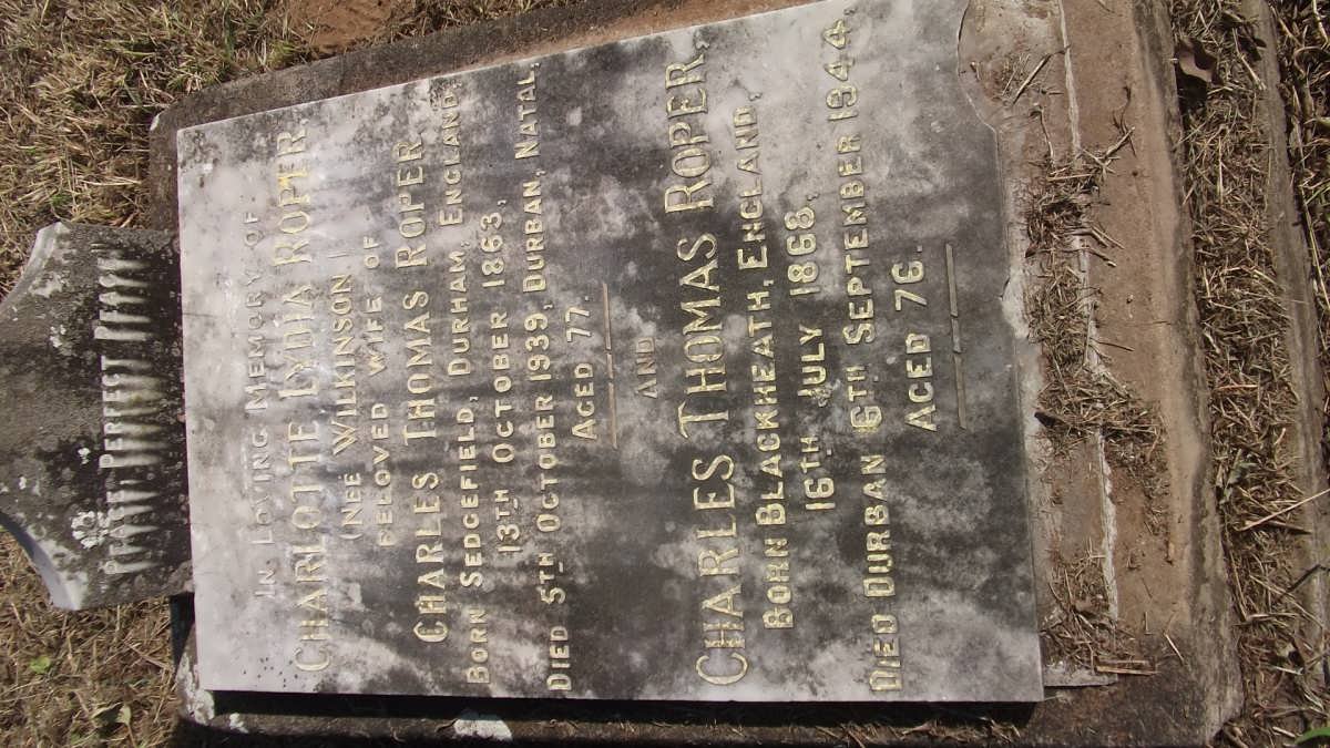 ROPER Charles Thomas 1868-1944 &amp; Charlotte Lydia WILKINSON 1863-1939