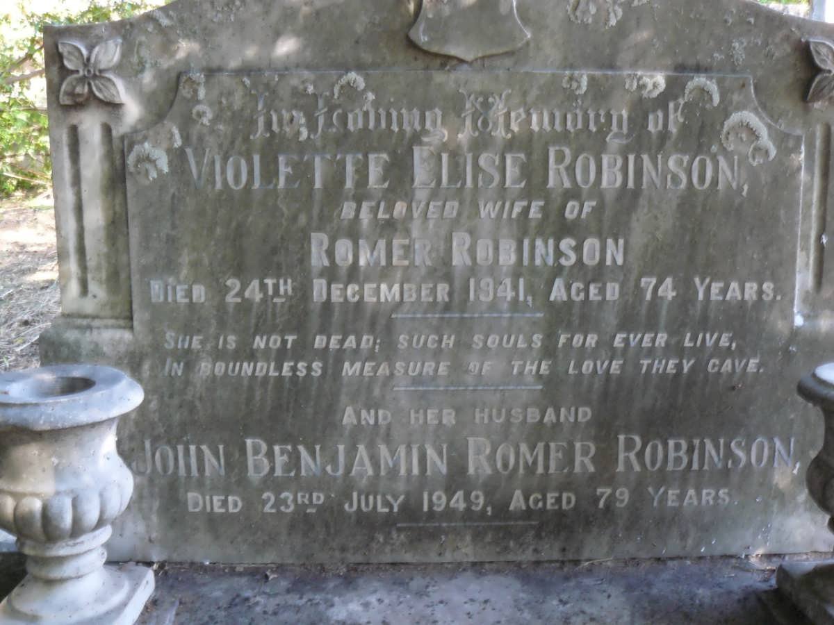 ROBINSON John Benjamin Romer -1949 &amp; Violette Elise -1941