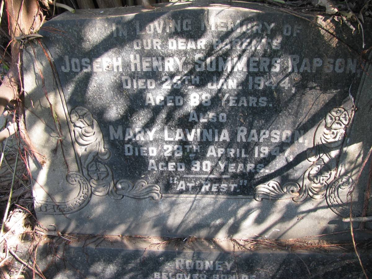 RAPSON Joseph Henry Sommers -1944 &amp; Mary Lavinia -1947 :: MADSEN Rodney -1936