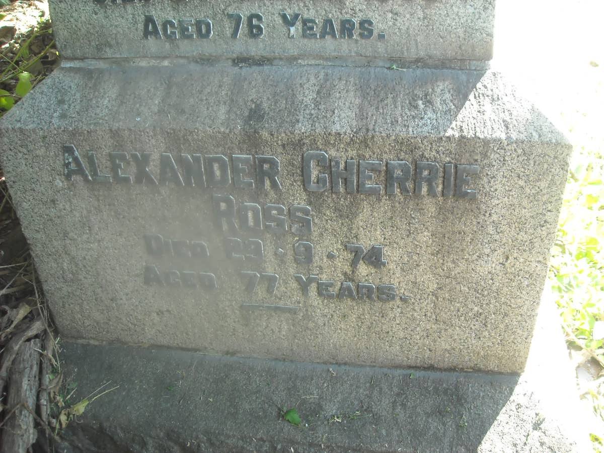 ROSS Alexander Cherrie -1974 :: ROSS Annie -1938 :: ROSS Helena Sarah nee LEE -1918 :: ROSS Archibald -1973