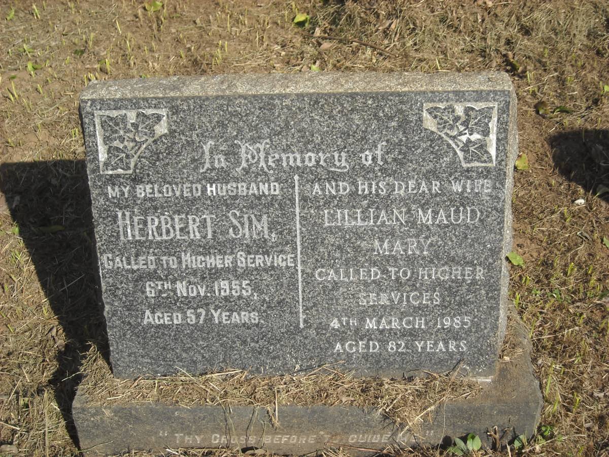 SIM Herbert -1955 &amp; Lillian Maud Mary -1985