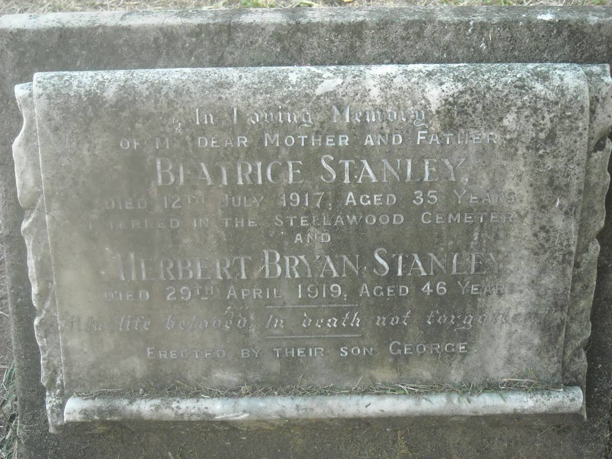 STANLEY Herbert Bryan -1919 &amp; Beatrice -1917