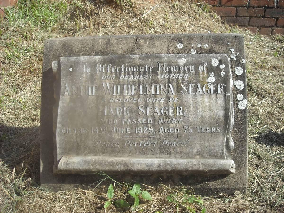 SEAGER Annie Wilhelmina -1929