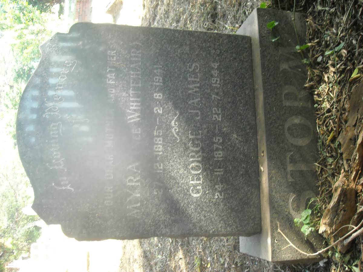 STORM James George 1875-1944 &amp; Myra WHITEHAIR 1885-1941 
