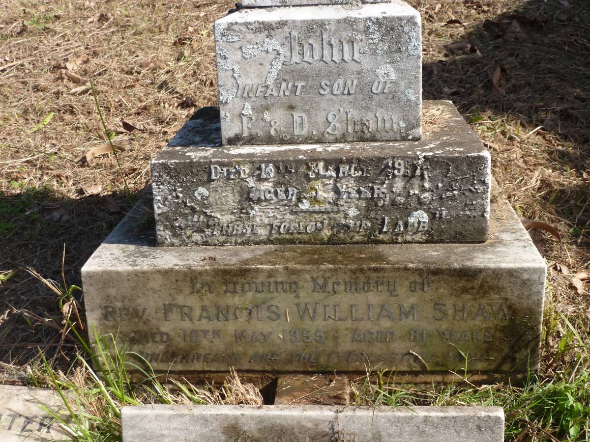 SHAW John -1917 :: SHAW Hope -1987 :: SHAW Dora -19?? :: SHAW Francis William -1955