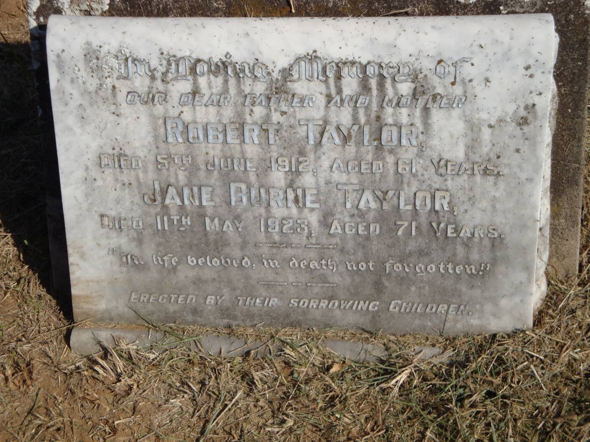 TAYLOR Robert -1912 &amp; Jane Burne -1923