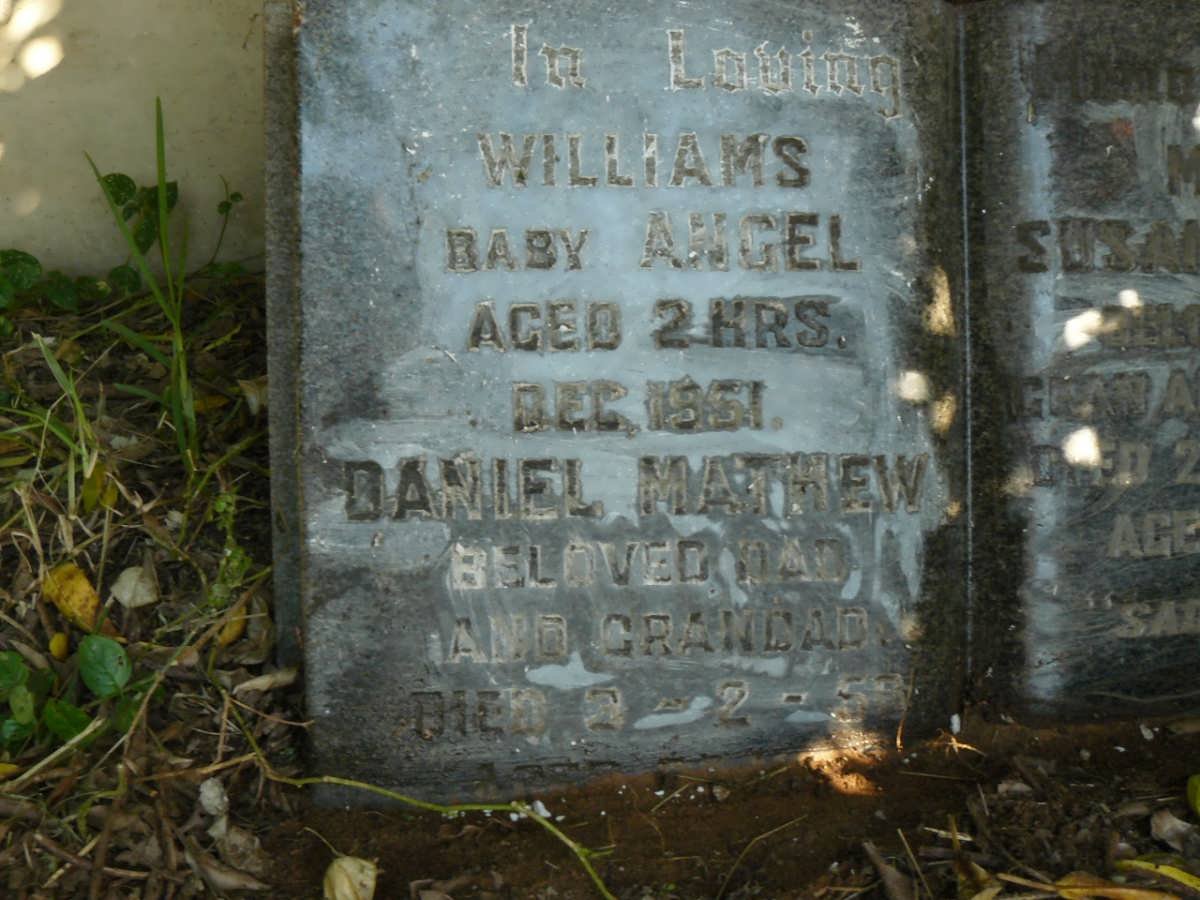 WILLIAMS Daniel Mathew -1953 &amp; Susan McCAIN previously WILLIAMS -1976 :: ? -1951