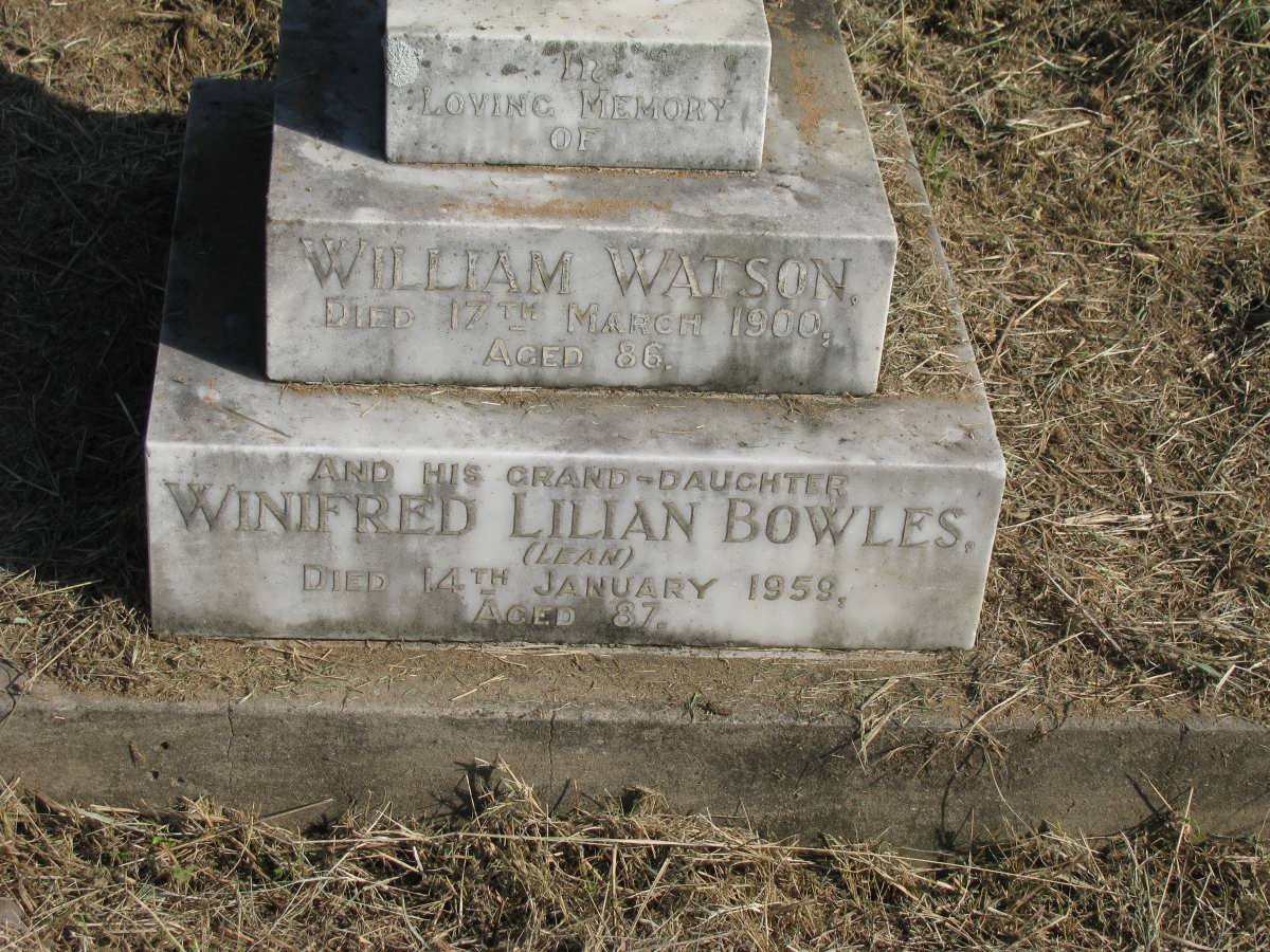WATSON William -1900 :: BOWLES Winifred Lilian -1959
