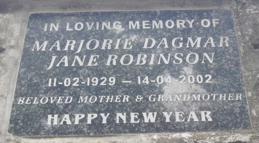 ROBINSON Marjorie Dagmar Jane 1929-2002