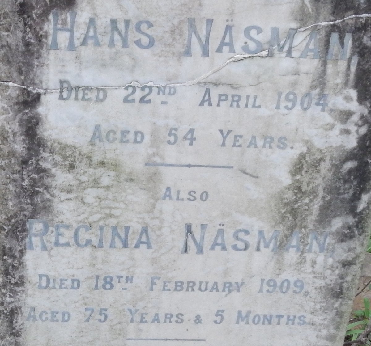NASMAN Hans -1904 :: NASMAN Regina -1909