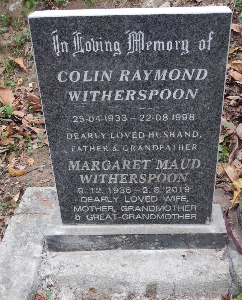 WITHERSPOON Colin Raymond 1933-1998 &amp; Margaret Maud 1936-2019