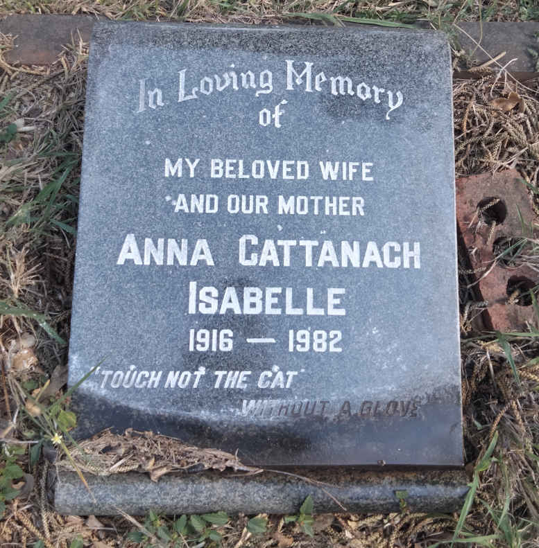 ISABELLE Anna Cattanach 1916-1982