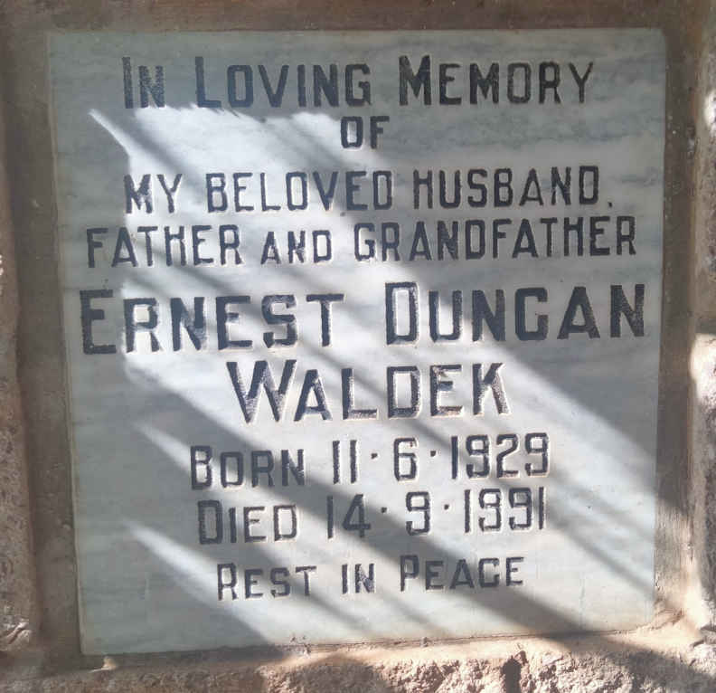 WALDEK Ernest Duncan 1929-1991