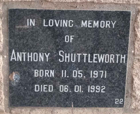 SHUTTLEWORTH Anthony 1971-1992