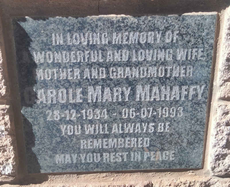 MAHAFFY Carole Mary 1934-1993