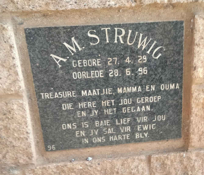 STRUWIG A.M. 1929-1996
