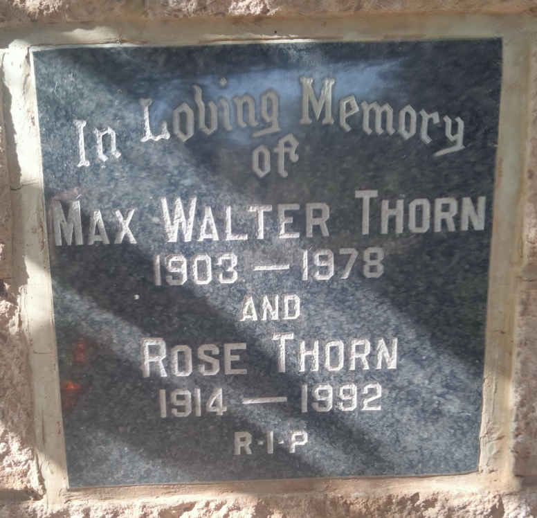 THORN Max Walter 1903-1978 & Rose 1914-1992