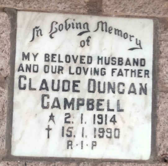 CAMPBELL Claude Duncan 1914-1990