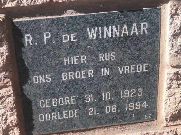 WINNAAR R.P., de 1923-1994