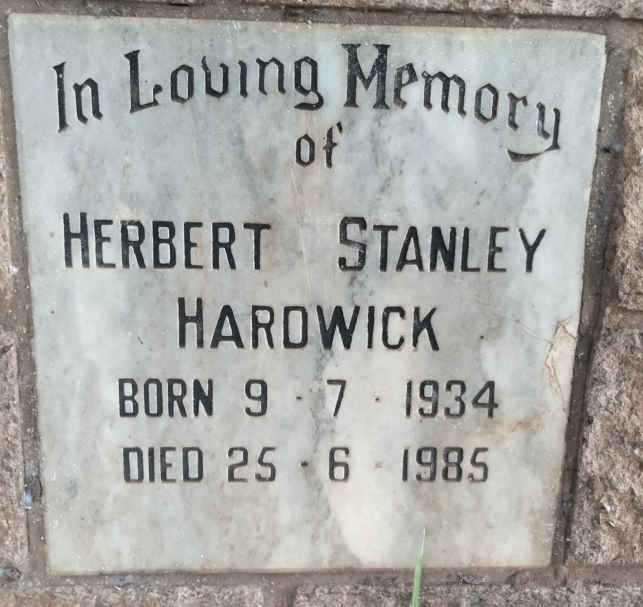 HARDWICK Herbert Stanley 1934-1985