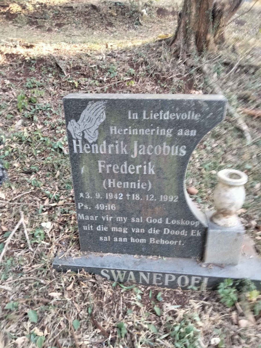 SWANEPOEL Hendrik Jacobus Frederik 1942-1992