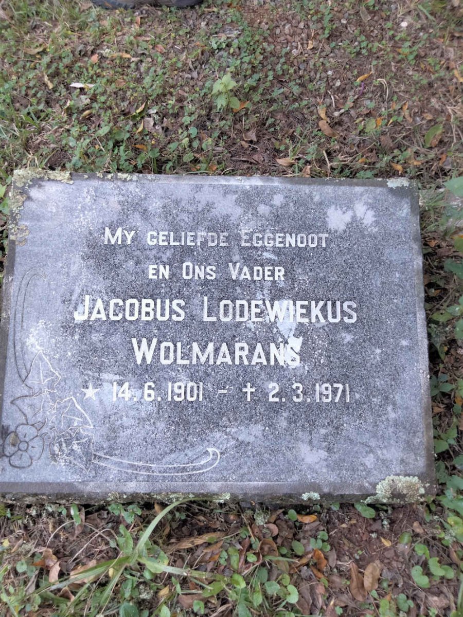 WOLMARANS Jacobus Lodewiekus 1901-1971