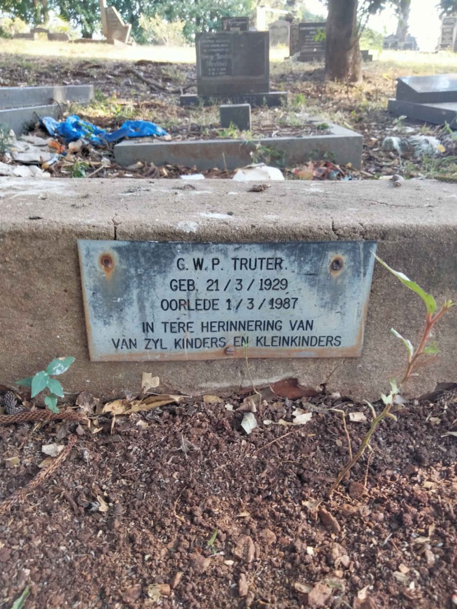 TRUTER G.W.P. 1929-1987