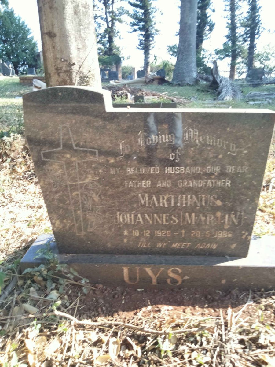 UYS Marthinus Johannes 1928-1986