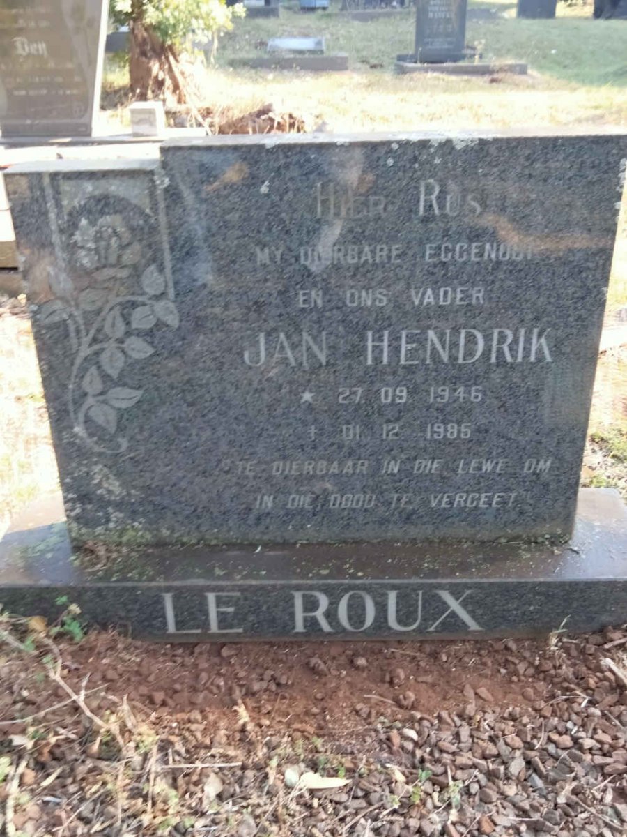 ROUX Jan Hendrik, le 1946-1985