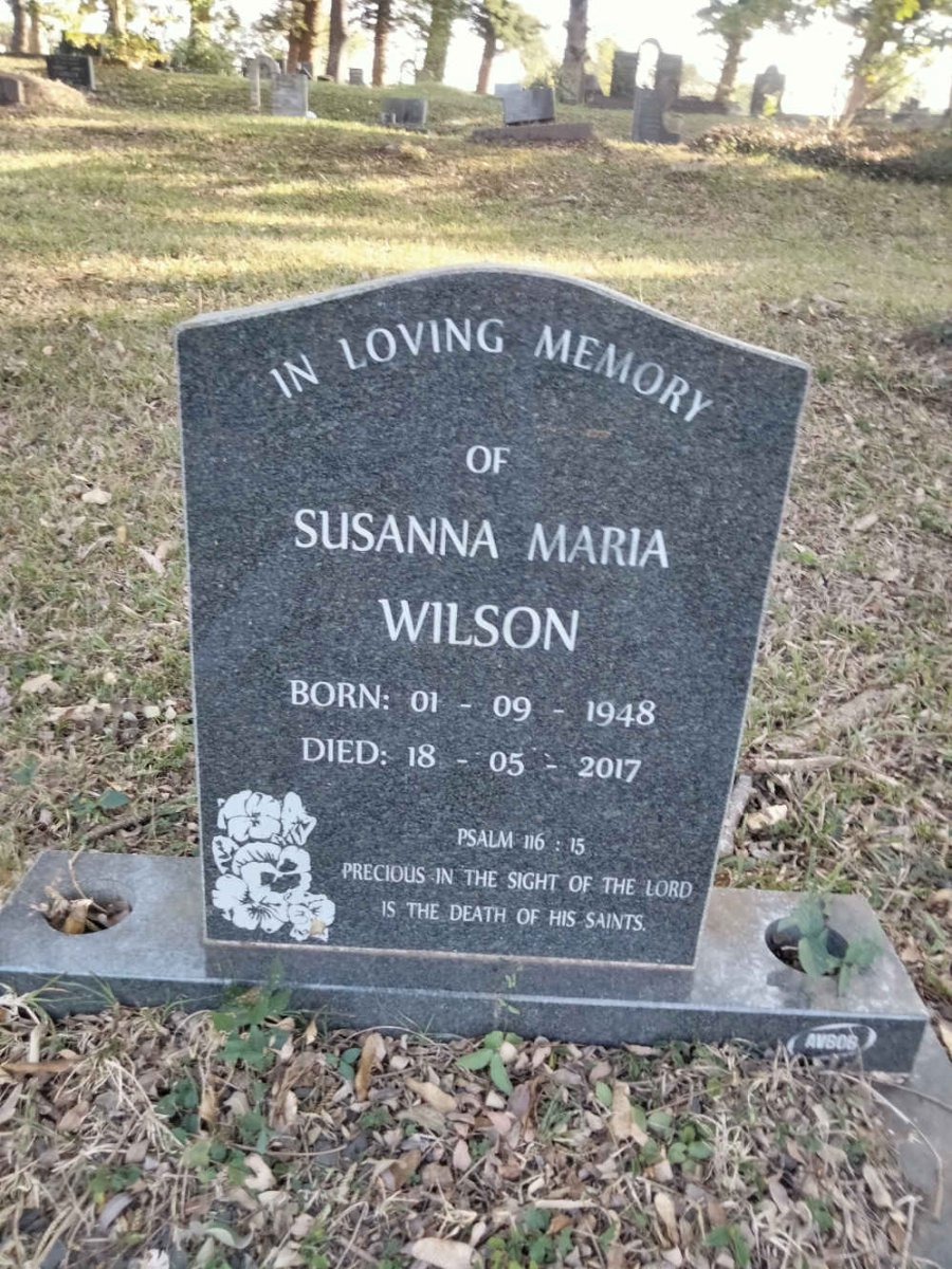 WILSON Susanna Maria 1948-2017