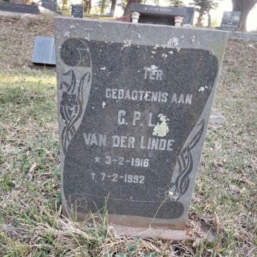 LINDE C.P.L., van der 1916-1992