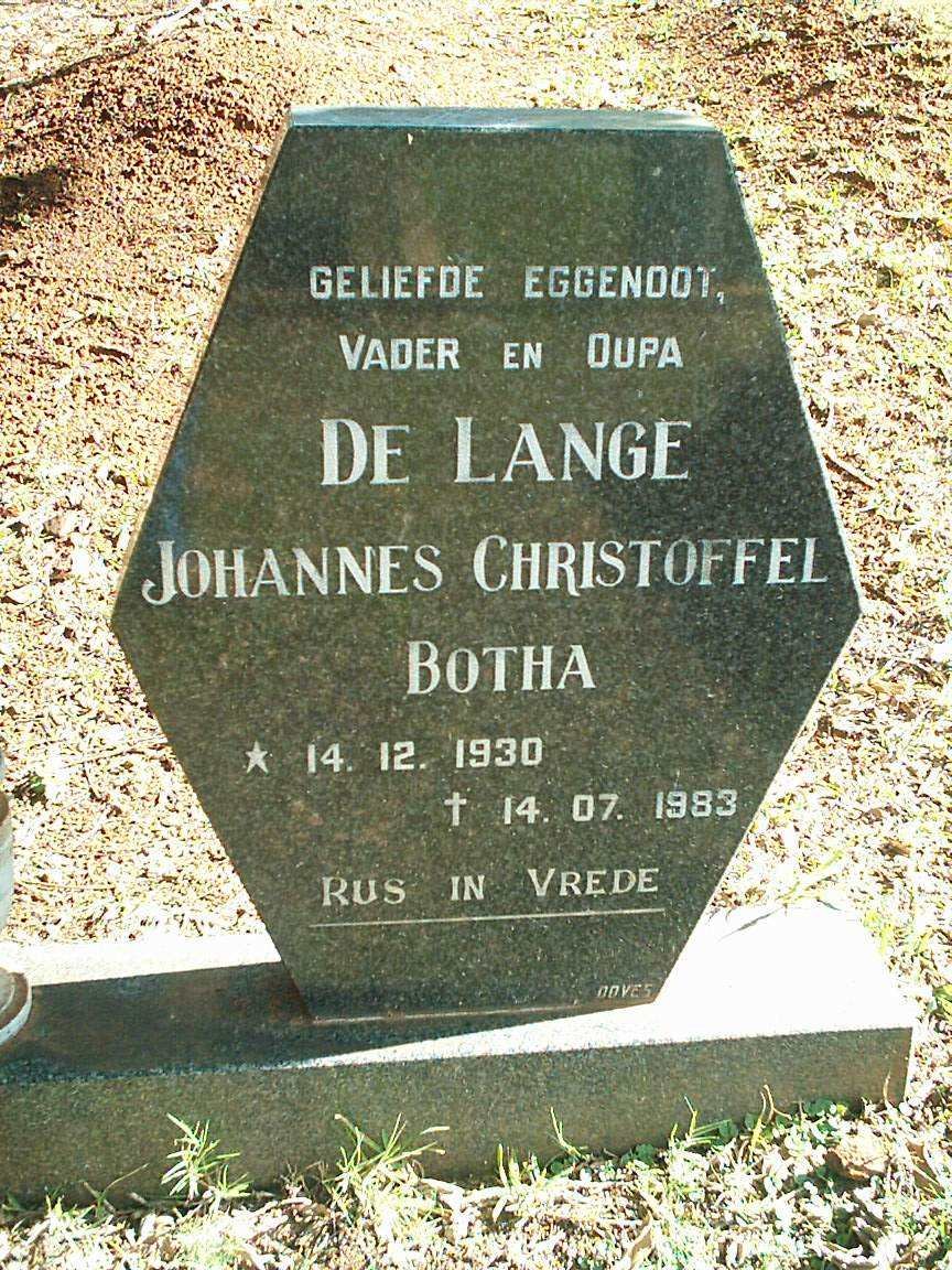 LANGE Johannes Christoffel Botha, de 1930-1983