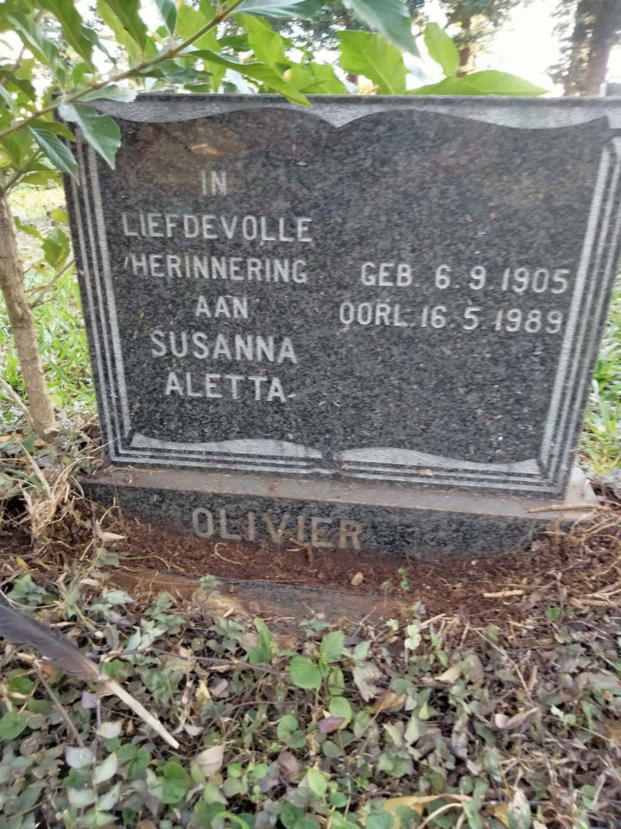 OLIVIER Susanna Aletta 1905-1989