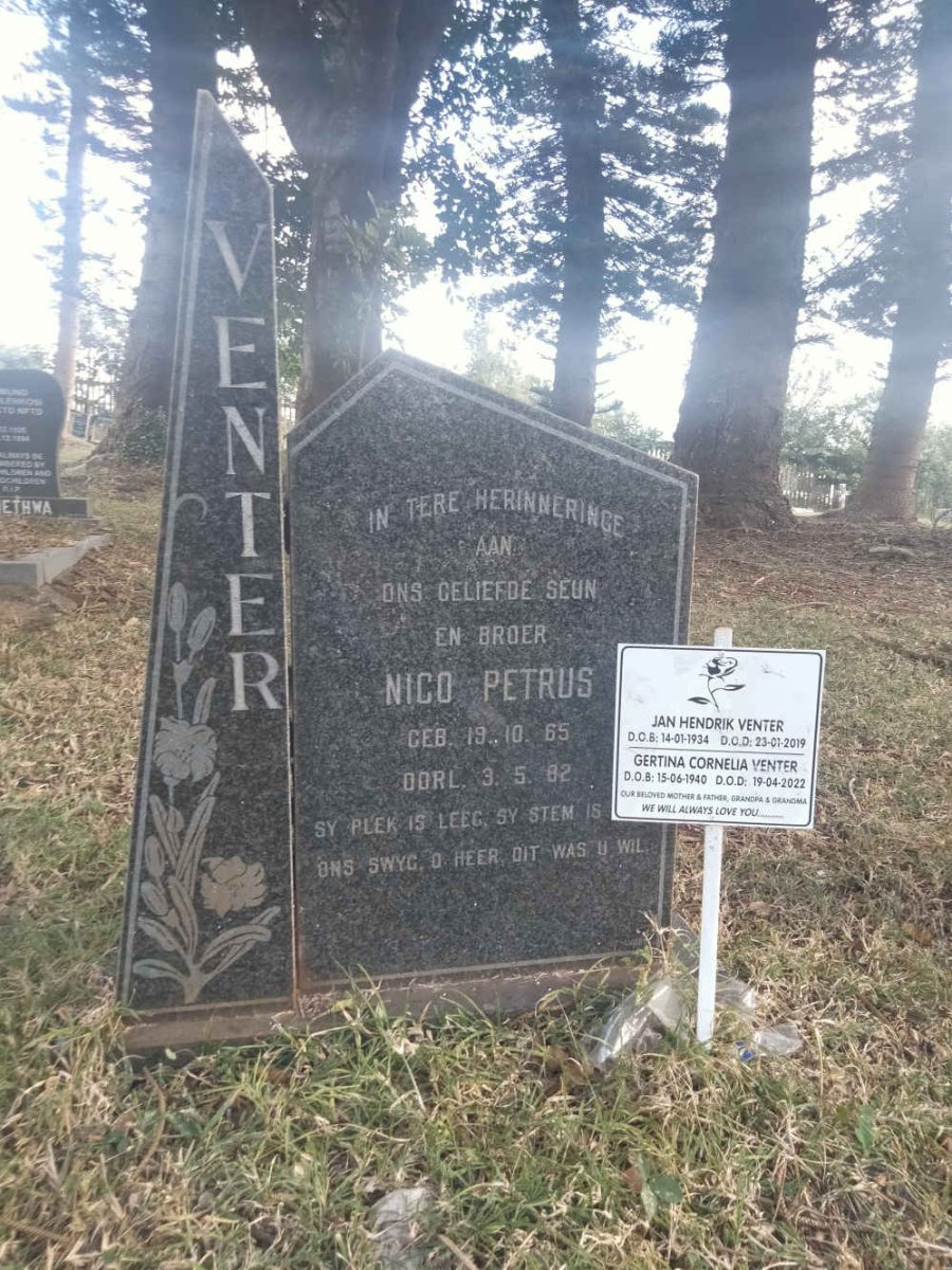 VENTER Nico Petrus 1965-1982