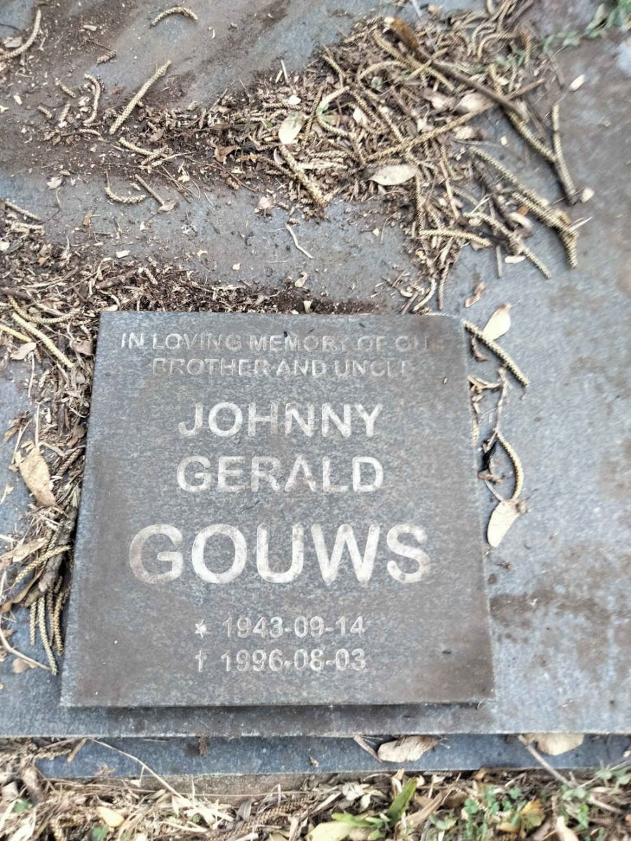 GOUWS Johnny Gerald 1943-1996