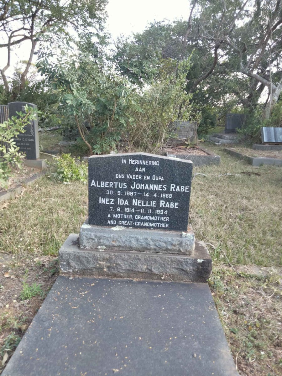 RABE Albertus Johannes 1897-1969 & Inez Ida Nellie 1914-1994