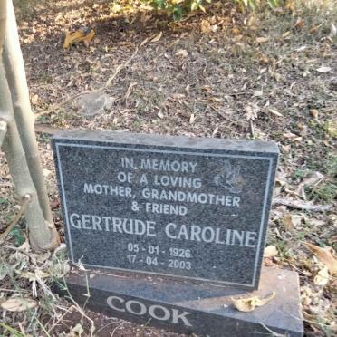 COOK Gertrude Caroline 1926-2003
