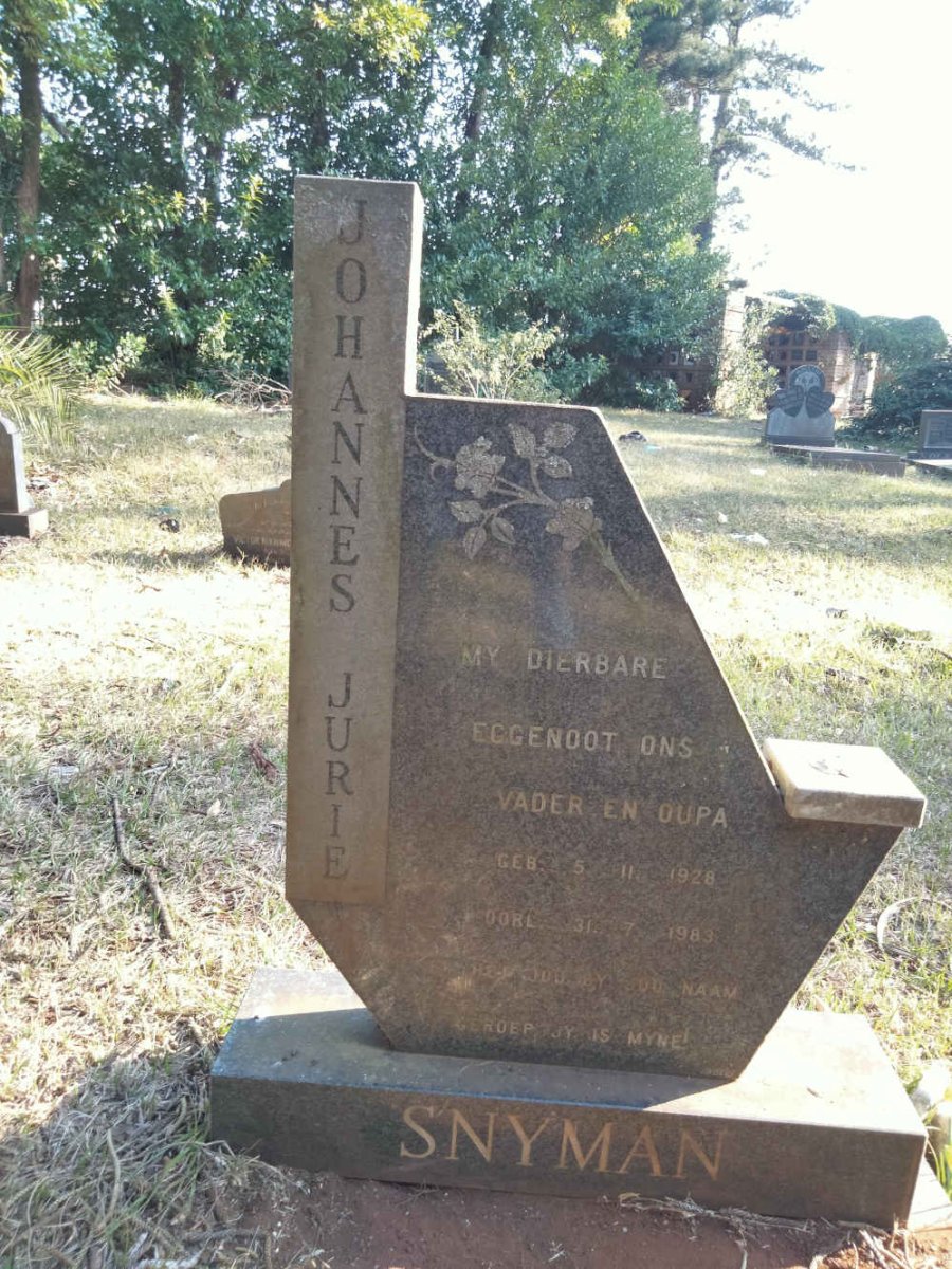 SNYMAN Johannes Jurie 1928-1983