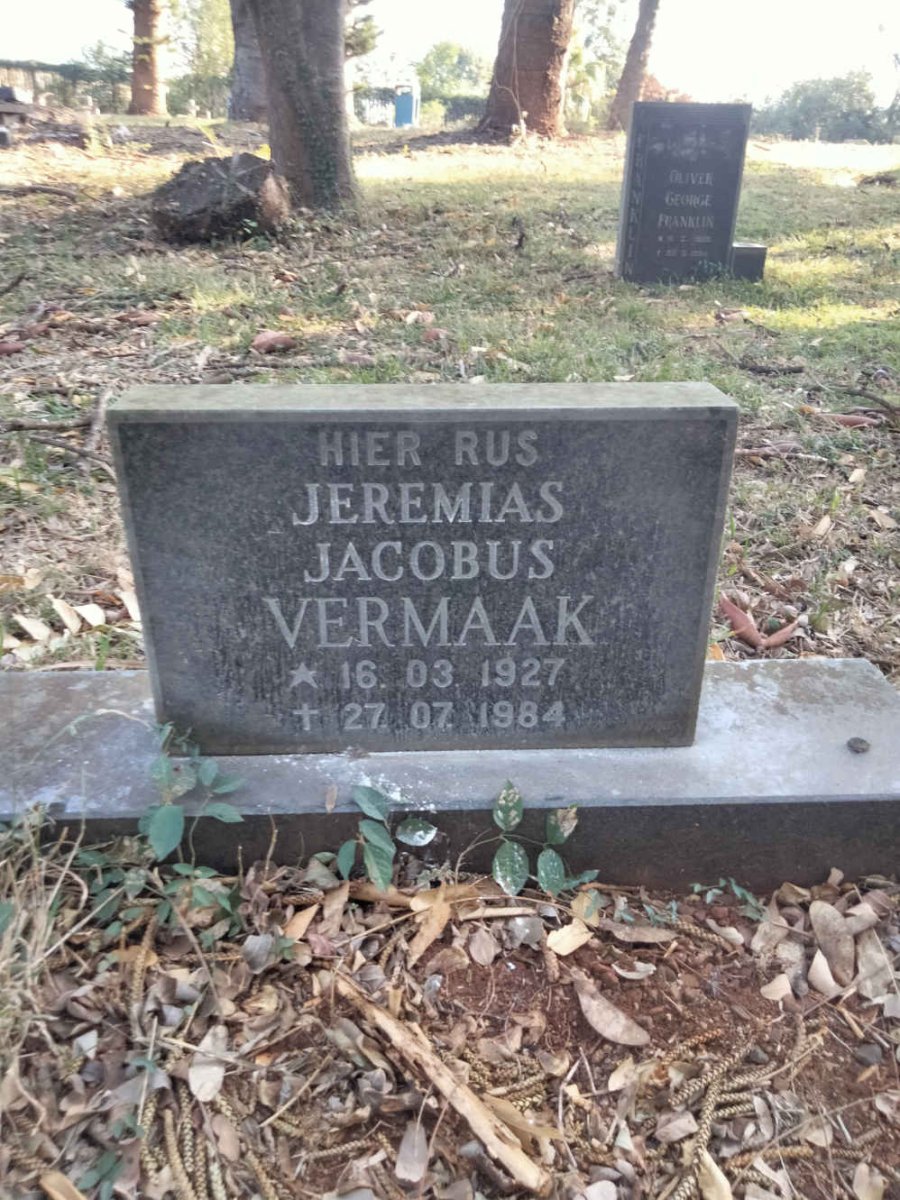 VERMAAK Jeremias Jacobus 1927-1984