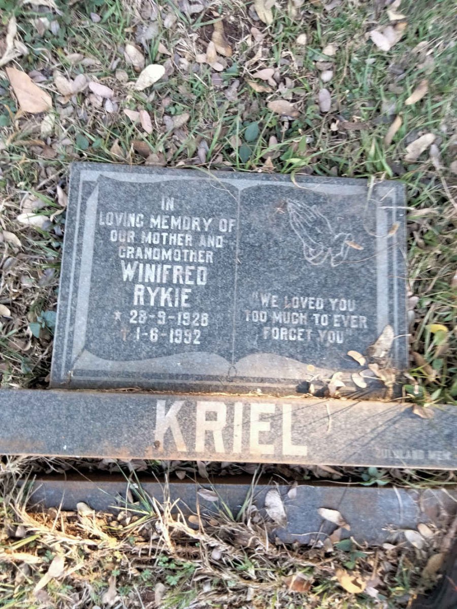 KRIEL Winifred Rykie 1928-1992