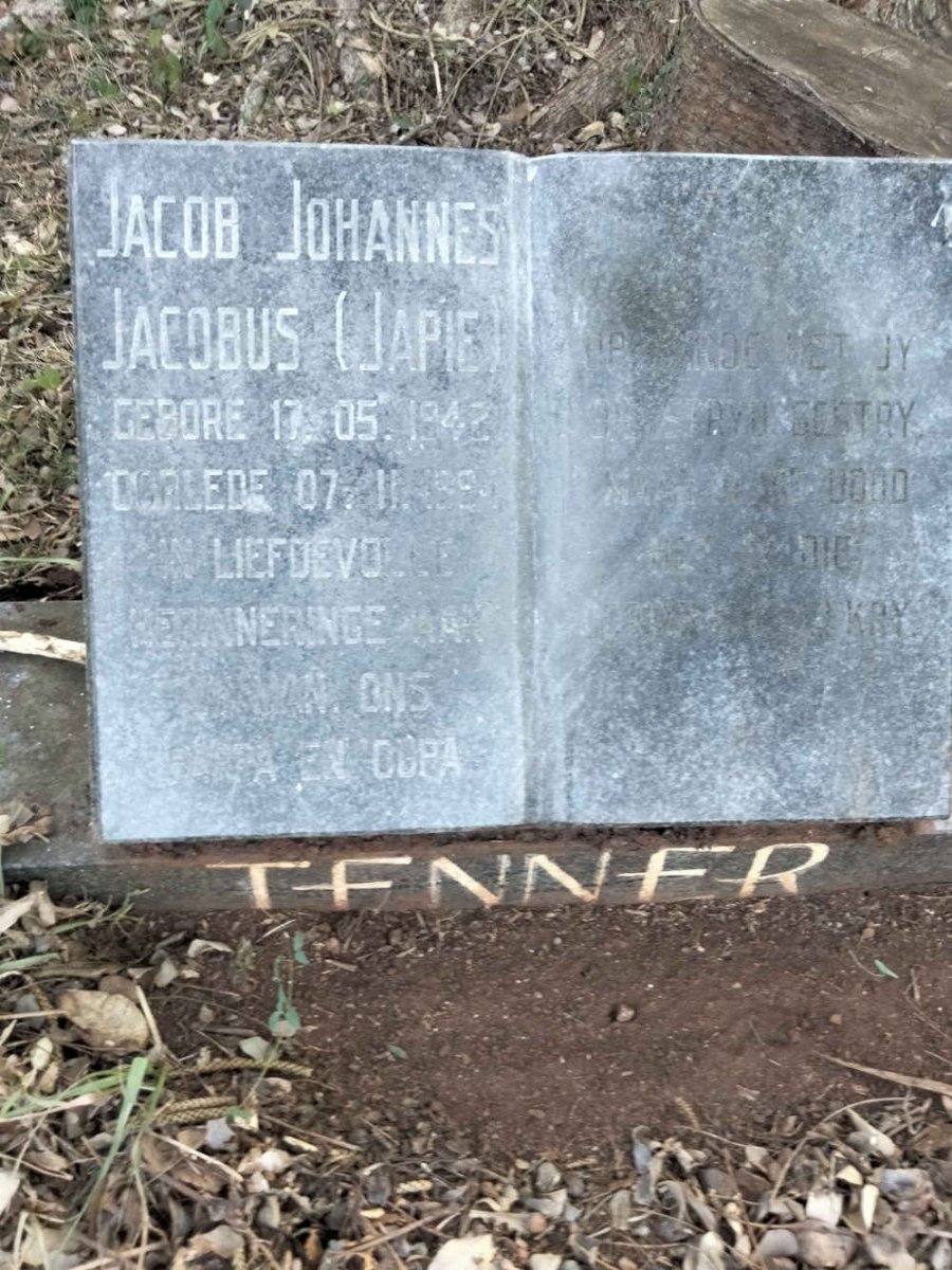 TENNER Jacob Johannes Jacobus 1942-1994