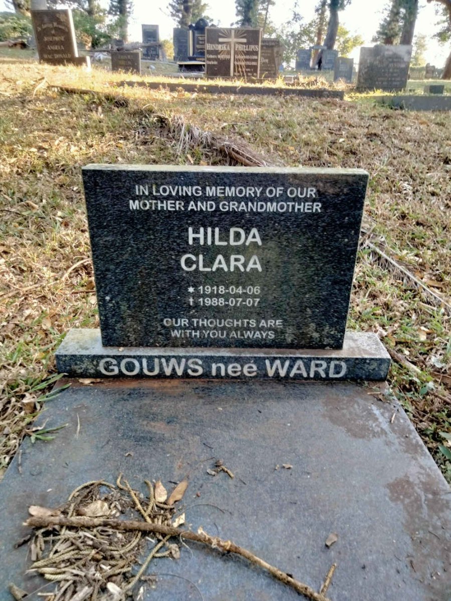 GOUWS Hilda Clara nee WARD 1918-1988