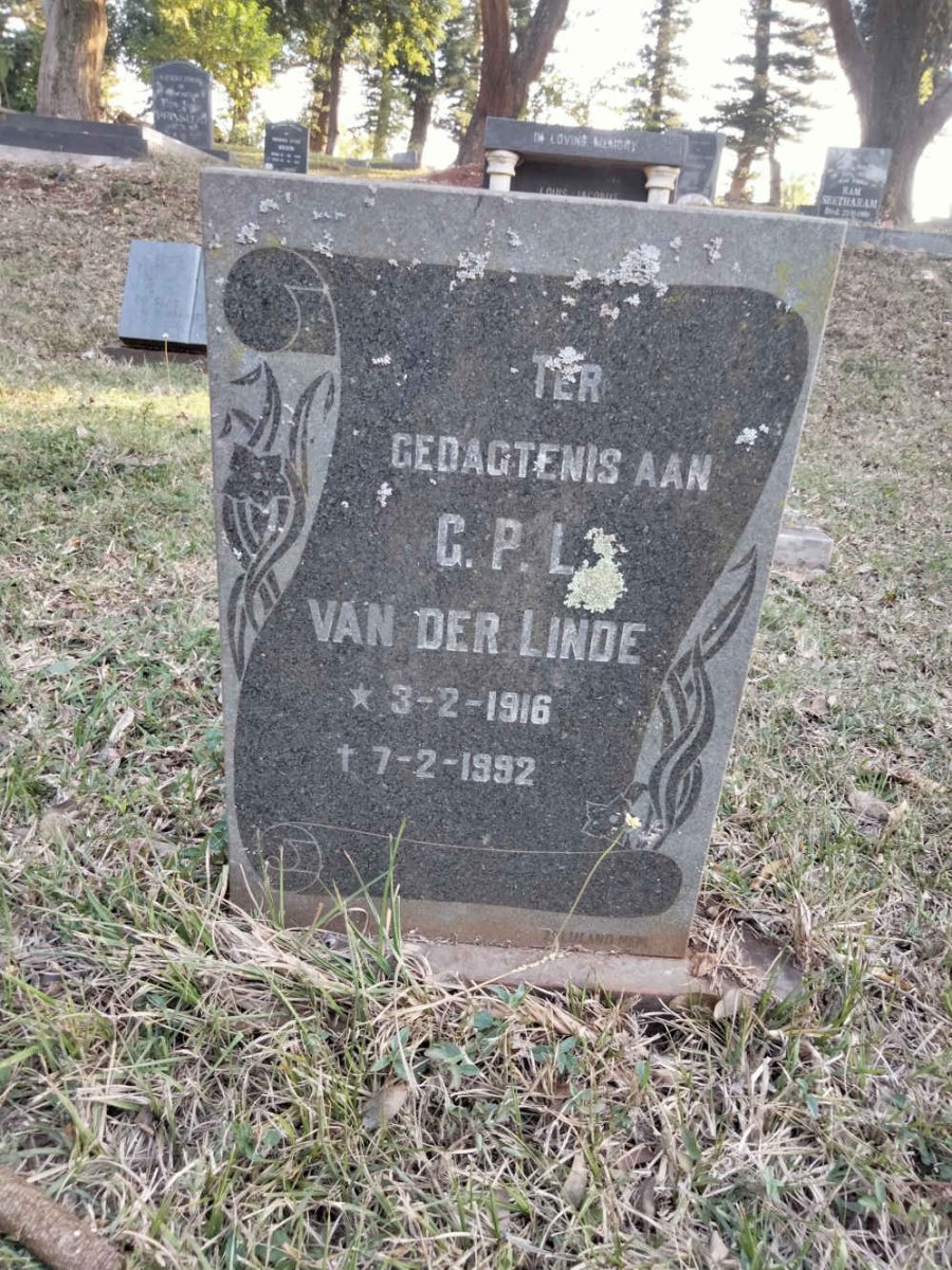 LINDE C.P.L., van der 1916-1992