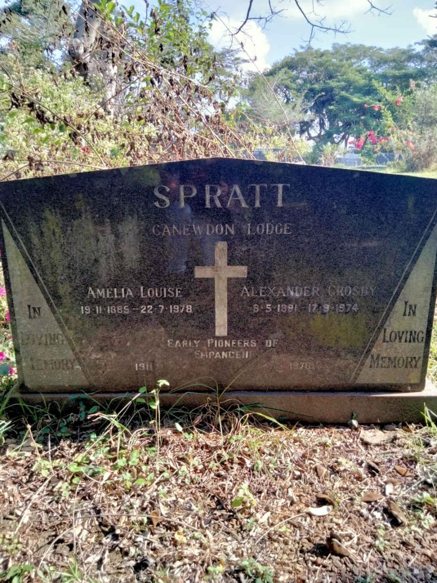 SPRATT Alexander Crosby 1891-1974 & Amelia Louise 1885-1978